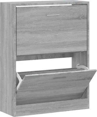 Obrázek produktu pro vidaXL Botník Grey Sonoma 63x24x81 cm Dřevěný materiál