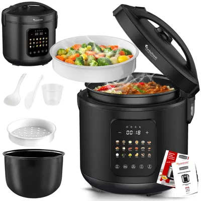 Zdjęcie produktu dla Multicooker parowar szybkowar TurboTronic kombiwar garnek elektryczny frytownica 5L 860W Czarny
