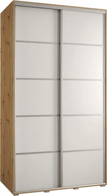 Produktbild von MEBLE KRYSPOL Cannes 4 Schrank mit 2 Schiebetüren - 205,2x140x60 cm - Artisan Weiß Silber