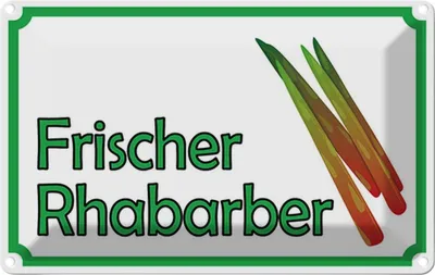Produktbild von vianmo Blechschild 12x18 cm frische Rhabarber Hofladen Marktstand Laden Obst Gemüse