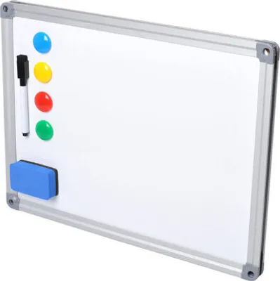 Produktbild von 1x Whiteboard Magnettafel Memoboard 40 x 30cm inkl. 4 Magnete weiß mit Alurahmen