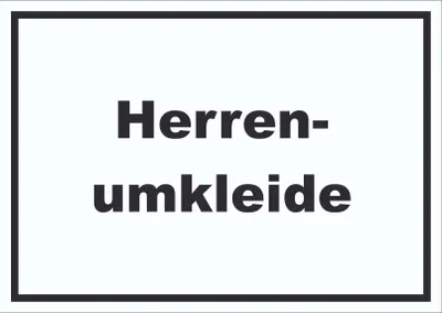 Produktbild von Herrenumkleide Schild mit Text waagerecht A6 Rückseite selbstklebend
