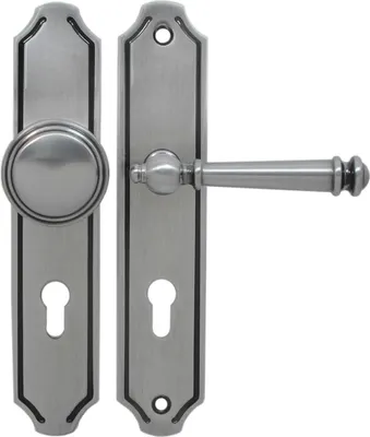 Produktbild von Wohnungstür Schutzbeschlag Kos LS Stahlgrau WE-72 mm Kn - Dr Türdrücker