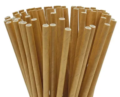 Zdjęcie produktu dla Słomki papierowe 6mm/20cm kraft, 100szt