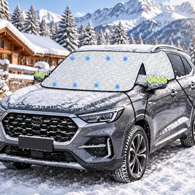 Produktbild von Windschutzscheibenabdeckung für den Winter mit Magneten und Spiegelabdeckung