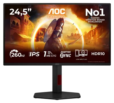 Obrázek produktu pro AOC G4 25G4ZR, 62,2 cm (24.5"), 1920 x 1080 px, LCD, 1 ms, Černá, Červená