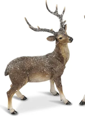 Produktbild von Dekofigur Hirsch A WINTERZEIT stehend H. 30cm natur braun geeist Formano W25