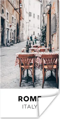 Produktbild von MuchoWow® Poster Rom - Italien - Cafe 80x160 cm - Kinderzimmer