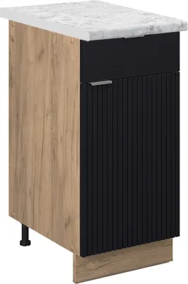 Image de Meuble cuisine Vicco Fame-Line Noir rayé 40cm , PT Marbre, Model 50751