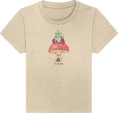 Produktbild von Mr. & Mrs. Panda  T-Shirt Marienkäfer Fliegenpilz 6. - 12. Monat - Natural Raw - Geschenk, Babyshirt, Lustige Sprüche, Kinder Oberteil, Haus, Fleigenpilzhaus, Zuhause