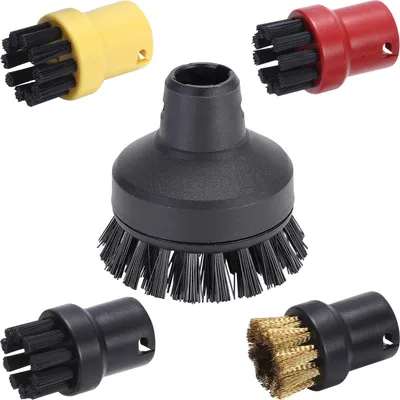 Produktbild von 5 Stück Rundbürstenset für Kärcher Dampfreiniger Zubehör SC1 SC2 SC3 SC4 SC5 (1 Große Rundbürste + 4 Kleine Rundbürsten)
