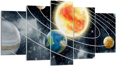 Produktbild von Bild auf Leinwand - Leinwandbild - Kosmos Planet - 160x85cm - Wand Bild - Wanddeko - Wandbilder - Leinwanddruck - Bilder - Kunstdruck - Wanddekoration - Leinwand bilder - Wandkunst - EA160x85-3646