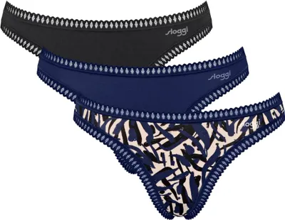 Produktbild von sloggi Damen String Blue GO Crush 3-Pack blue-darkcombination - Größe XS