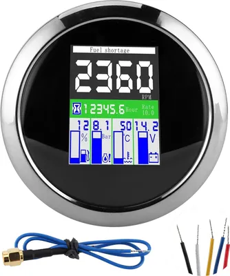 Produktbild von Multifunktionsanzeige, 85 mm U/min, Temperatur, Öldruck, Kraftstoffstand, für Auto, Außenbordmotorrad, schwarzes Zifferblatt