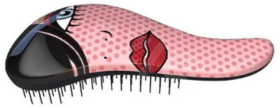 Image de Brosse à cheveux avec manche rouge pour les lèvres et les yeux