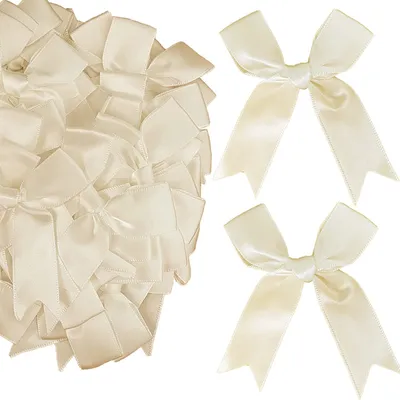 Produktbild von 200 Stücke Satinband Schleifen Selbstklebend für DIY Handwerk Hochzeit Weihnachten Valentinstag Dekoration Karte