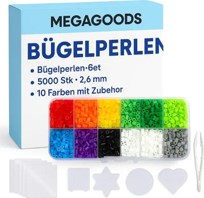 Image de Perles à repasser Set 5000 pcs 2.6mm 10 couleurs avec accessoires FR.