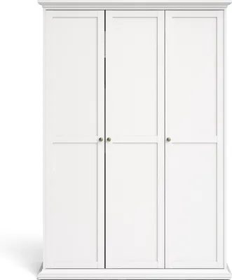 Produktbild von 3-türiger Kleiderschrank - Weißes Schlafzimmer 60,5x138,8 cm