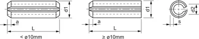 Produktbild von Spannstifte 14x80mm - Spannhülse schwere Ausführung gemäß DIN1481/ISO8752, Federstahl blank - 100 Stück