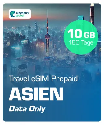 Produktbild von Simmetry Travel eSIM Asien Prepaid Simkarte 4G/5G