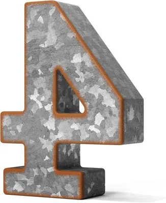 Immagine prodotto di Set di numeri in metallo zincato - Decorazione da parete per il soggiorno - Esposizione di numeri civici - Vista 3D - 18 cm - Design color argento