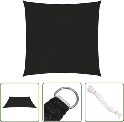 Produktbild von The Living Store Sonnensegel 160 g/m² Schwarz 4x4 m HDPE