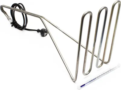 Produktbild von Ponorný ohřívač Wiltec z nerezové oceli s teploměrem, 3200 W, ponorný ohřívač se zástrčkou pro sterilizaci ovocných šťáv za tepla