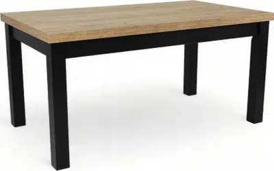 Obrázek produktu pro Obdélníkový masivní stůl 90x160 s možností rozšíření na 210 cm černý + dub craft