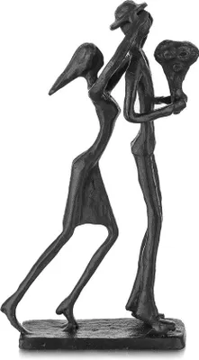 Immagine prodotto di Statua in ferro con figure in metallo nero per l'arredamento della casa e per matrimoni