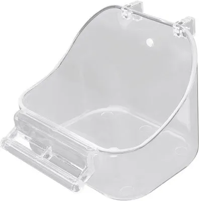 Productafbeelding van Ibenzoa® vogelbad voor kleine vogels, blauw – multifunctioneel bad- en voerbak gemaakt van polypropyleen, met een voorste stang, gemaakt van duurzaam en dik materiaal
