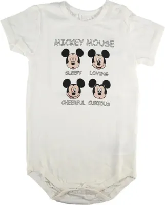 Produktbild von Disney Mickey Maus Baby Kleinkind kurzarm Body Strampler – Beige / 86