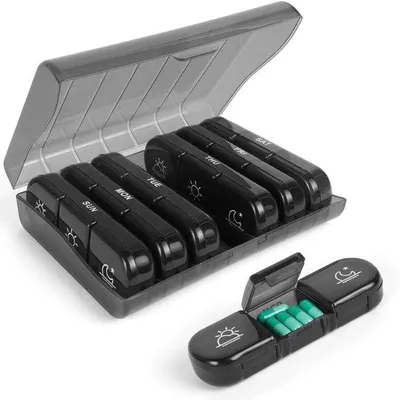Produktbild von Famanu Pillendose wöchentliche Organizer mit 3 Fächern pro Tag - BPA-frei