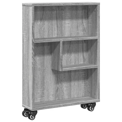 Obrázok produktu pre Úzky úložný vozík sivý sonoma 48x13x68 cm kompozitné drevo