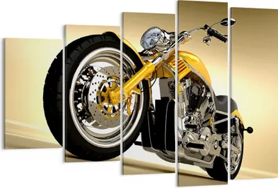 Produktbild von Bild auf Leinwand - Leinwandbild - Motorrad Chrom Rad - 150x100cm - Wand Bild - Wanddeko - Leinwanddruck - Bilder - Kunstdruck - Wanddekoration - Leinwand bilder - Wandkunst - EG150x100-0168