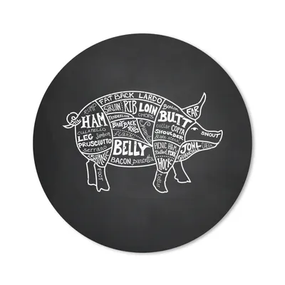 Produktbild von MuchoWow® Mauspad Mousepad Küche - Schwein - Fleisch 30x30 cm - Mousepads - Maus Mat - Pad - Mausunterlage - Tischunterlage - Schreibtischmatten