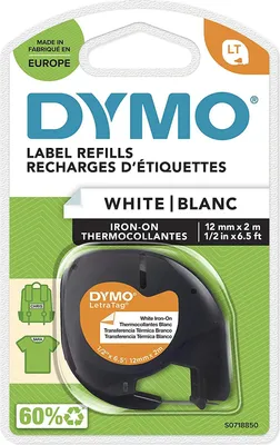 Zdjęcie produktu dla Taśma do naprasowywania Dymo Letratag biała 12 mm x 2 m