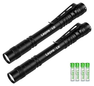 Zdjęcie produktu dla Latarka LED kieszonkowa wodoodporna do kempingu awaryjnie 2 szt.