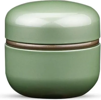 Produktbild von Luxe Mini Urne 250 ML aus Keramik - Grüne Dekorationsurne für Menschliche und Tierasche - Einzigartig und Stilvoll