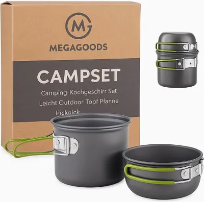 Produktbild von Camping-Kochgeschirr Set leicht Outdoor Topf Pfanne Picknick DE.