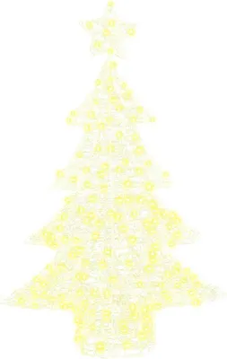 A lit-up Christmas tree decoration with a star on top.