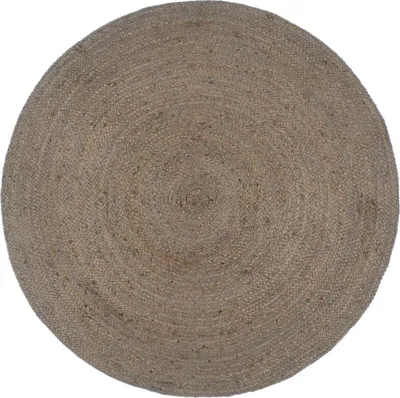 Produktbild von Möbel Teppich Handgefertigt Jute Rund 180 cm Grau DE78716