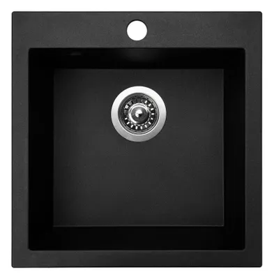 Obrázek produktu pro Sinks Viva 455 Granblack dřez granitový bez odkapu + sifon