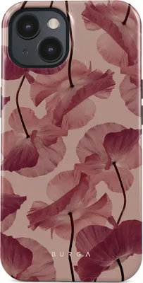 A close-up of a phone case with a floral pattern.