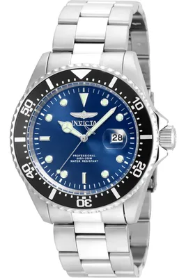 Obrázok produktu pre Invicta Pro Diver 22054 Pánske Hodinky - Kvarcový Mechanizmus - Nerezová Oceľ s Modrým Ciferníkom - 43 mm