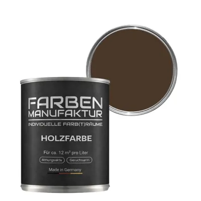 Produktbild von Farben Manufaktur Holzfarbe Wetterschutzfarbe Holzlack RAL deckend 5L - ca. RAL 8014 Sepiabraun
