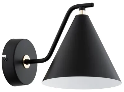 Immagine prodotto di Applique con dettagli dorati ATLAS nera 1xE27x15W in metallo, dimensioni: 18x17x25 cm, IP20 Alfa
