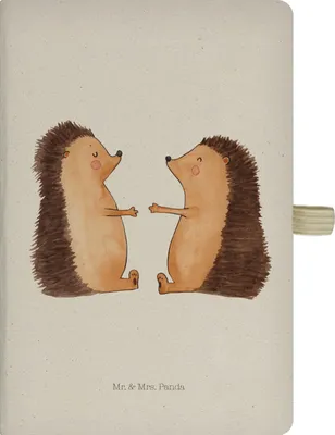 Produktbild von Mr. & Mrs. Panda Tagebuch Igel Liebe - Transparent - Geschenk, notizbuch, Hochzeit, Skizzenbuch, Reisetagebuch, Journal, Freundin, Partner, Kladde, Hochzeitstag