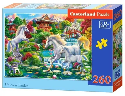 Productafbeelding van Puzzel met 260 stukjes, "Eenhoornentuin", merk Castorland, modelnummer 27590