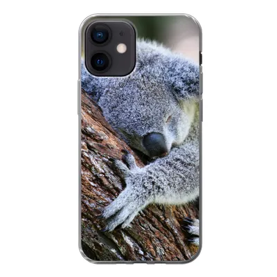 Produktbild von MuchoWow® Handyhülle Schutzhülle Hülle für iPhone 12 Koala - Baum - Schlaf - Kinder - Jungen - Mädchen Silikon Softcase Handy Hülle - Schutzhülle