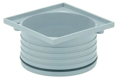 Zdjęcie produktu dla Element montażowy ACO o wymiarach 110 x 110 mm, w kolorze szarym, przeznaczony do odpływów balkonowych/tarasowych